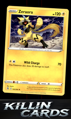 Zeraora 102/264 Pokemon Rare SWSH08: Fusion Strike Card NM