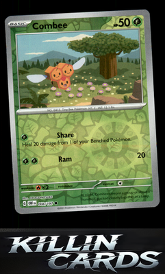 Reverse Holofoil Combee 008/197 Pokemon Common SV03: Obsidian Flames Card NM