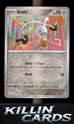 Reverse Holofoil Klefki 128/191 Pokemon Common SV08: Surging Sparks Card NM