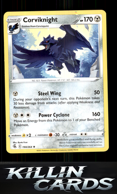 Corviknight 190/264 Pokemon Rare SWSH08: Fusion Strike Card NM