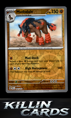 Reverse Holofoil Mudsdale - 092/162 092/162 Pokemon Uncommon SV05: Temporal Forc
