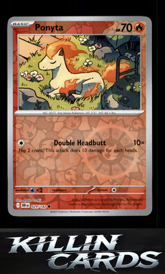 Reverse Holofoil Ponyta 029/182 Pokemon Common SV10: Destined Rivals Card NM