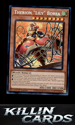 1st Edition Therion "Lily" Borea MP23-EN062 YuGiOh Prismatic Secret Rare 25th An