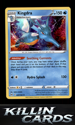 Kingdra 037/196 Pokemon Holo Rare SWSH11: Lost Origin Card NM