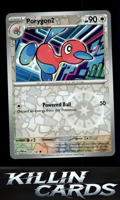 Reverse Holofoil Porygon2 143/182 Pokemon Common SV04: Paradox Rift Card NM