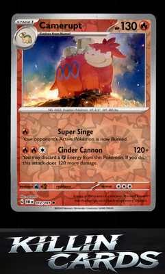 Reverse Holofoil Camerupt 012/091 Pokemon Uncommon SV: Paldean Fates Card NM