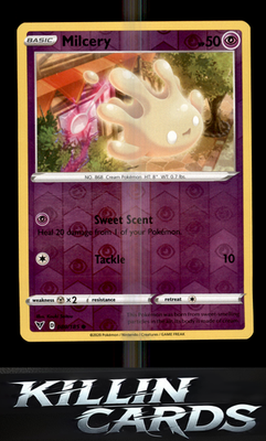 Reverse Holofoil Milcery 080/185 Pokemon Common SWSH04: Vivid Voltage Card NM