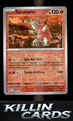 Reverse Holofoil Turtonator 035/162 Pokemon Common SV05: Temporal Forces Card NM