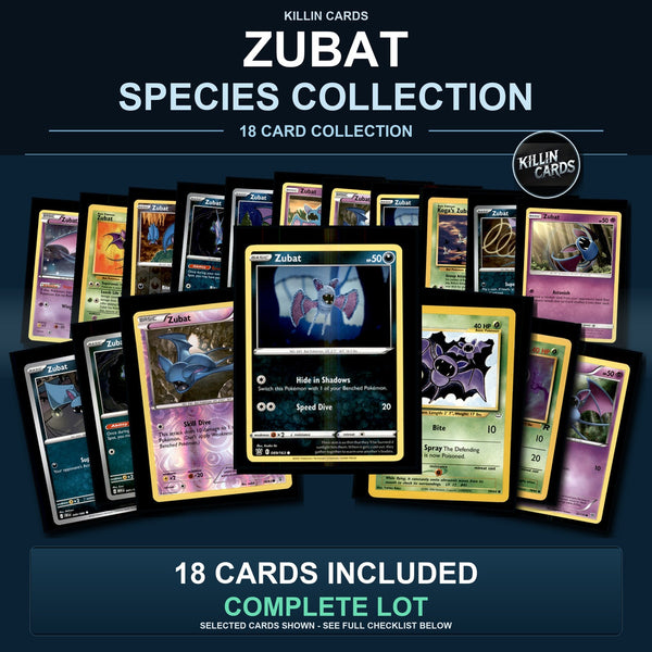 Pokemon TCG Zubat Species Collection 18 Different Cards