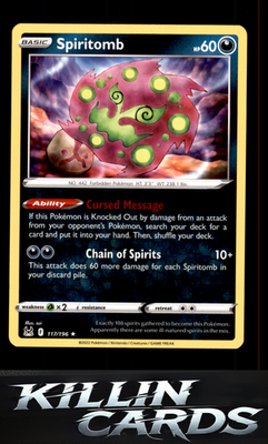 Spiritomb 117/196 Pokemon Rare SWSH11: Lost Origin Card NM