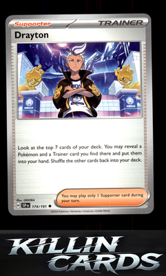 Drayton - 174/191 174/191 Pokemon Uncommon SV08: Surging Sparks Card NM