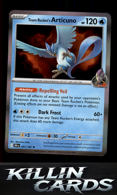 Team Rocket's Articuno 051/182 Pokemon Rare SV10: Destined Rivals Card NM