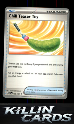 Chill Teaser Toy 166/191 Pokemon Uncommon SV08: Surging Sparks Card NM