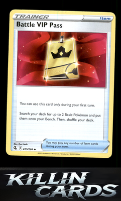 Battle VIP Pass 225/264 Pokemon Uncommon SWSH08: Fusion Strike Card NM