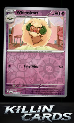 Reverse Holofoil Whimsicott 035/091 Pokemon Uncommon SV: Paldean Fates Card NM