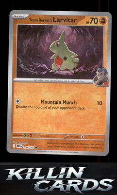 Reverse Holofoil Team Rocket's Larvitar 094/182 Pokemon Common SV10: Destined Ri