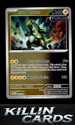 Reverse Holofoil Iron Thorns 062/162 Pokemon Rare SV05: Temporal Forces Card NM