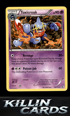Toxicroak 63/113 Pokemon Rare Legendary Treasures Card LP