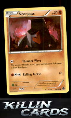 Nosepass 54/114 Pokemon Common XY - Steam Siege Card NM