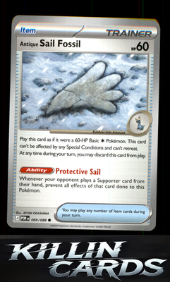 Antique Sail Fossil 069/088 Pokemon Common ME03: Perfect Order Card NM