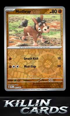Reverse Holofoil Mudbray 091/162 Pokemon Common SV05: Temporal Forces Card NM