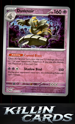 Reverse Holofoil Dusknoir 037/131 Pokemon Rare SV: Prismatic Evolutions Card NM