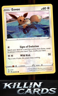 Eevee 052/072 Pokemon Common Shining Fates Card LP