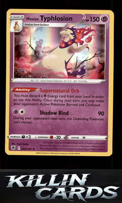 Hisuian Typhlosion 052/189 Pokemon Holo Rare SWSH10: Astral Radiance Card NM
