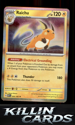 Raichu 026/165 Pokemon Rare SV: Scarlet & Violet 151 Card NM