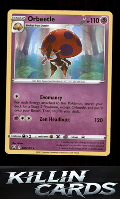 Orbeetle 065/163 Pokemon Holo Rare SWSH05: Battle Styles Card NM