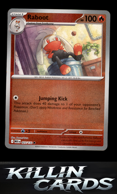 Reverse Holofoil Raboot 027/132 Pokemon Common ME01: Mega Evolution Card NM