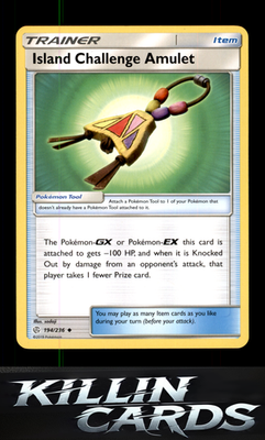 Island Challenge Amulet 194/236 Pokemon Uncommon SM - Cosmic Eclipse Card NM