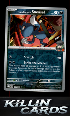 Reverse Holofoil Team Rocket's Sneasel 128/182 Pokemon Rare SV10: Destined Rival