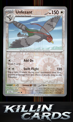Reverse Holofoil Unfezant 073/086 Pokemon Uncommon SV: Black Bolt Card NM