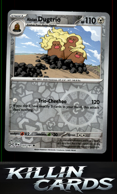 Reverse Holofoil Alolan Dugtrio - 123/191 123/191 Pokemon Uncommon SV08: Surging