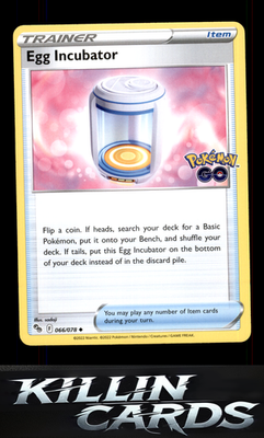 Egg Incubator 066/078 Pokemon Uncommon Pokemon GO Card NM