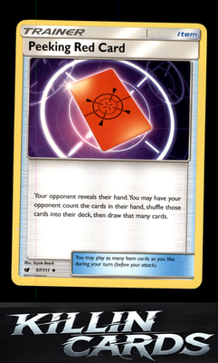 Peeking Red Card 97/111 Pokemon Uncommon SM - Crimson Invasion Card LP