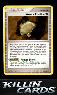 Armor Fossil 116/123 Pokemon Common Mysterious Treasures Card LP