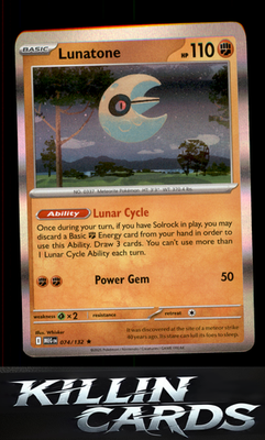 Lunatone 074/132 Pokemon Rare ME01: Mega Evolution Card NM