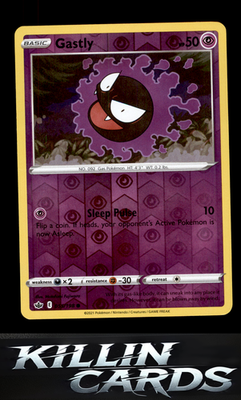 Reverse Holofoil Gastly 055/198 Pokemon Common SWSH06: Chilling Reign Card NM