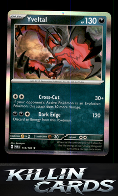 Yveltal - 118/182 118/182 Pokemon Rare SV04: Paradox Rift Card NM