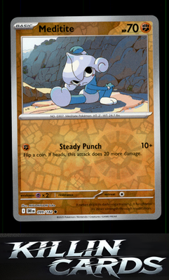 Reverse Holofoil Meditite 099/182 Pokemon Common SV10: Destined Rivals Card NM