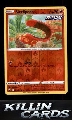 Reverse Holofoil Sizzlipede (47) 047/264 Pokemon Common SWSH08: Fusion Strike Ca