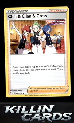 Chili & Cilan & Cress 227/264 Pokemon Uncommon SWSH08: Fusion Strike Card NM