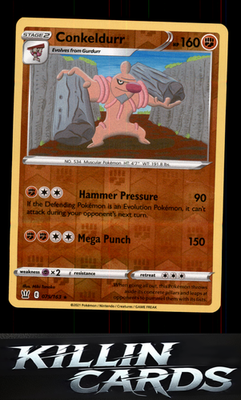 Reverse Holofoil Conkeldurr 075/163 Pokemon Rare SWSH05: Battle Styles Card NM