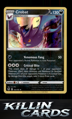 Crobat 105/195 Pokemon Holo Rare SWSH12: Silver Tempest Card NM