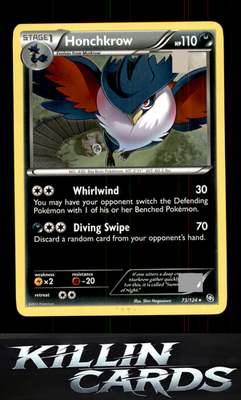 Honchkrow 73/124 Pokemon Rare Dragons Exalted Card LP