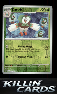 Reverse Holofoil Dartrix 004/064 Pokemon Common SV: Shrouded Fable Card NM