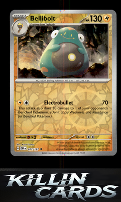 Reverse Holofoil Bellibolt - 077/197 077/197 Pokemon Uncommon SV03: Obsidian Fla