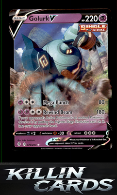 Golurk V 070/203 Pokemon Ultra Rare SWSH07: Evolving Skies Card NM